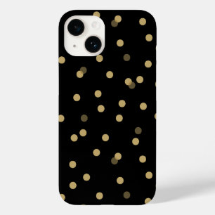 Coque Pour iPhone 14 Points Confetti Noir et Or