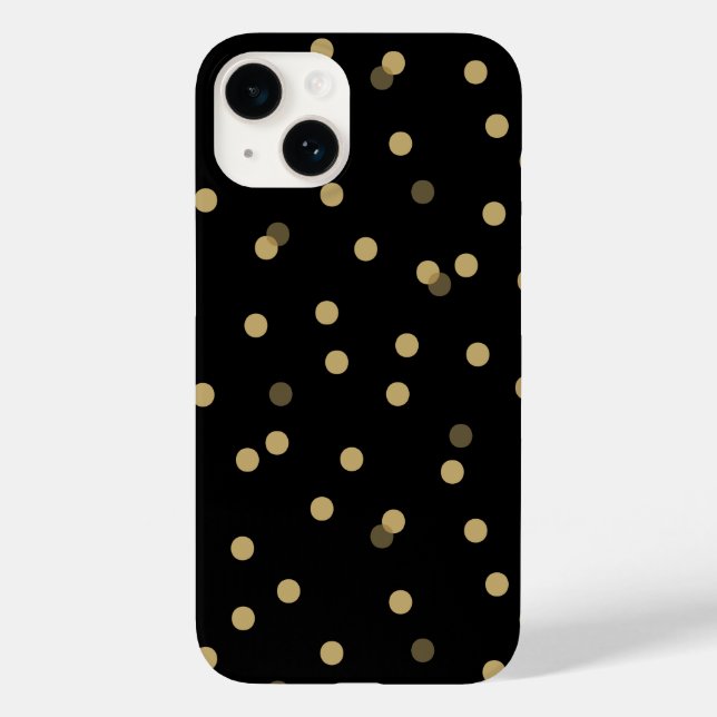 Coques Case-Mate iPhone Points Confetti Noir et Or (Verso)
