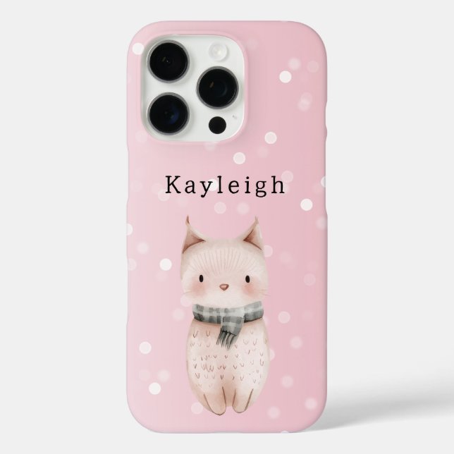 Coques Case-Mate iPhone Points de confettis rose pastel chat   (Verso)