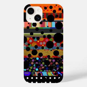 Coque Pour iPhone 14 points et rayures à motifs différents