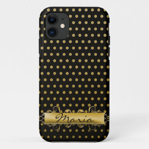 Coque iPhone 11 Points Gold Pin avec plaque signalétique