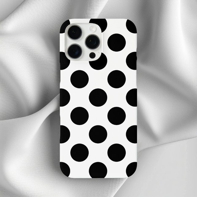 Coques Case-Mate iPhone Points noirs (Black Polka Dots Case-Mate iPhone Case)