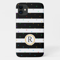 Points Polk Chic Et Colorés Avec Bandes Noires Et 