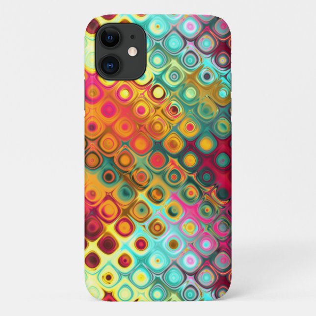 Coques Case-Mate iPhone Points Rainbow Red Liquid Motif Abstrait (Dos)