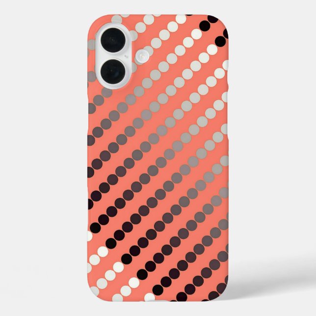 Coques Case-Mate iPhone Points satinés - corail et étain (Verso)