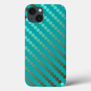 iPhone 13 Coque Points satinés - gris turquoise et étain
