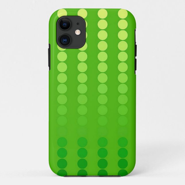 Coques Case-Mate iPhone Points satinés - nuances vert citron (Dos)