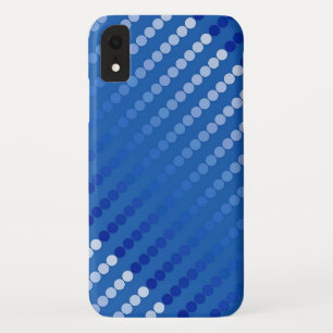 Coque Pour iPhone XR Points satinés - tons bleu acier