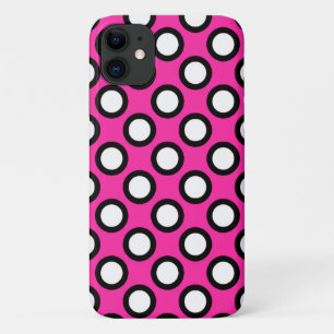 Case-Mate iPhone Case Points tournés, fuchsia, noir et blanc