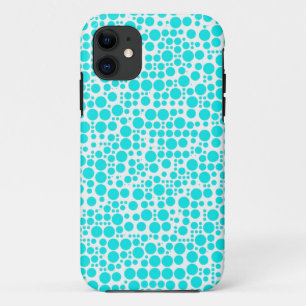 Coque Case-Mate Pour iPhone Pois Aqua (Cyan) sur Arrière - plan blanc