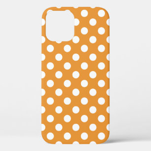 Coque iPhone 12 Pois blancs sur ambre