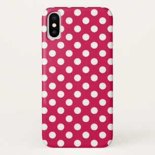Coques Pour iPhone Pois blancs sur cerise