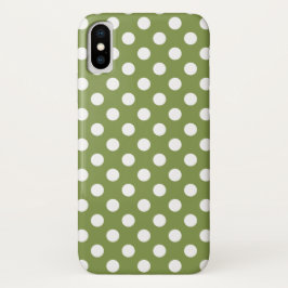 Etui iPhone Case-Mate Pois blancs sur vert olive