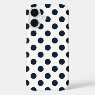 Coques iPhone 16 Pois bleu marine foncé