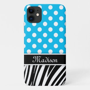 Case-Mate iPhone Case Pois bleus Zebra Stripes Nom noir