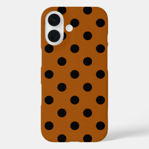 Coques iPhone 16 Pois Brown et noirs