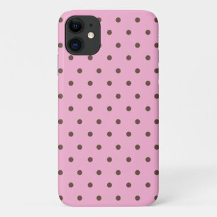 Case-Mate iPhone Case pois bruns sur rose