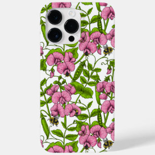Coque Pour Pour iPhone 14 Pro Max Pois doux et bourdons, rose, vert et blanc