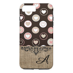 Coque Case-Mate Pour iPhone Pois et Motif de Burlap avec monogramme