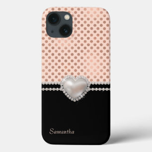 Case-Mate iPhone Case Pois et perles Roses chic