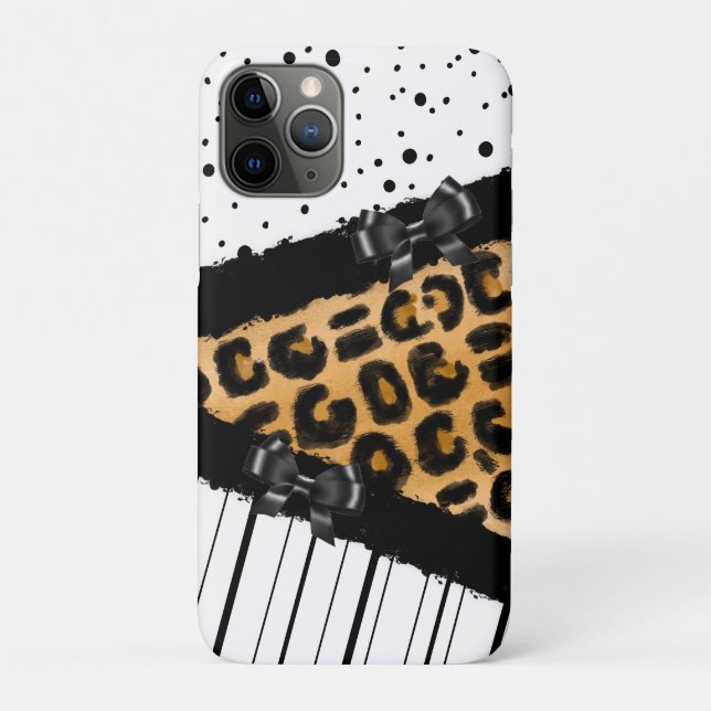 Coques Case-Mate iPhone Pois et vaches léopards et noirs et blancs (Dos)