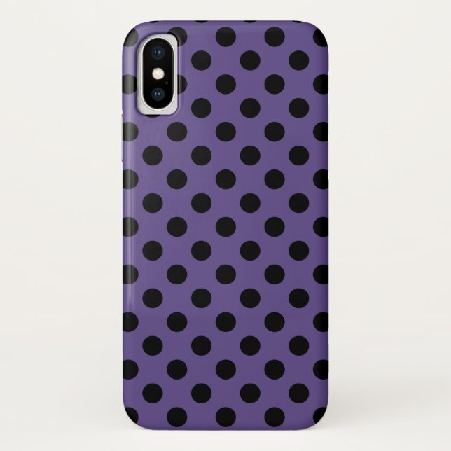 Coques Case-Mate iPhone Pois noirs sur ultra violet (Dos)