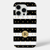 Pois Or Chic Avec Bandes Noires Et Blanches