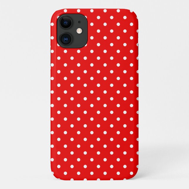 Coques Case-Mate iPhone Pois rétro rouge et blanc (Dos)