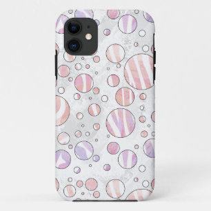 Coque iPhone 11 Pois rose et blanc Zebra