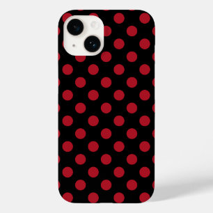 Coque Pour iPhone 14 Pois rouge et noir