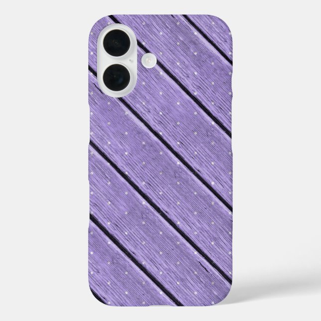 Coques Case-Mate iPhone pois sur bois violet (Verso)