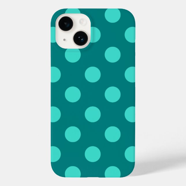 Coques Case-Mate iPhone Pois turquoises et turquoise (Verso)