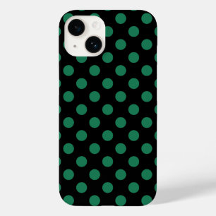 Coque Pour iPhone 14 Pois vert et noir