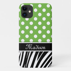 Case-Mate iPhone Case Pois verts Zebra Stripes Nom noir