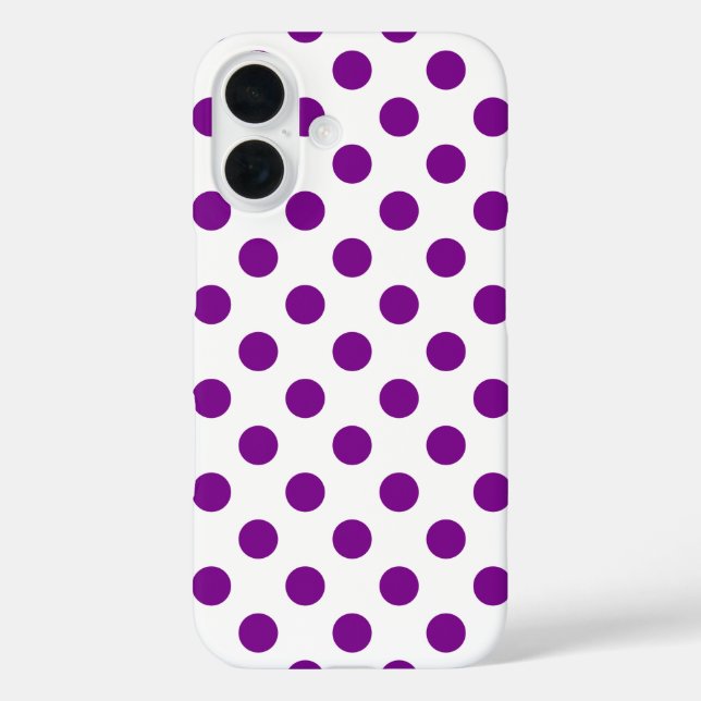 Coques Case-Mate iPhone Pois violets et blancs (Verso)