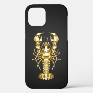 Case-Mate iPhone Case Poisson à langouste polygonale dorée sur noir