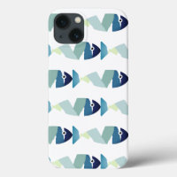 Poisson bleu de natation Abstraite