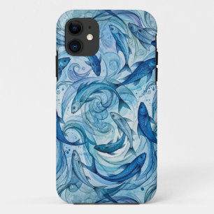 Case-Mate iPhone Case Poisson Bleu Mystique Flowing Harmony