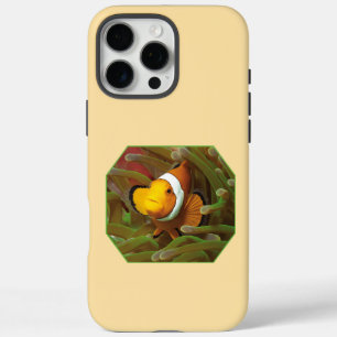 Coques iPhone 16 Pro Max Poisson clown en anémone vert. Conception photogra