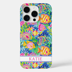 Coques iPhone 16 Pro Poisson Coloré Monogrammé 