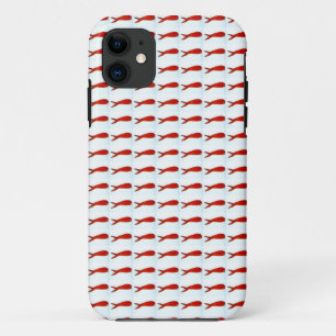 Coque Case-Mate Pour iPhone poissons de rouge de cerise sur le motif blanc