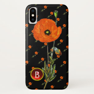 Case-Mate iPhone CASE POIVRE ROUGE EN RUBY NOIR MONOGRAMME EN PIERRE
