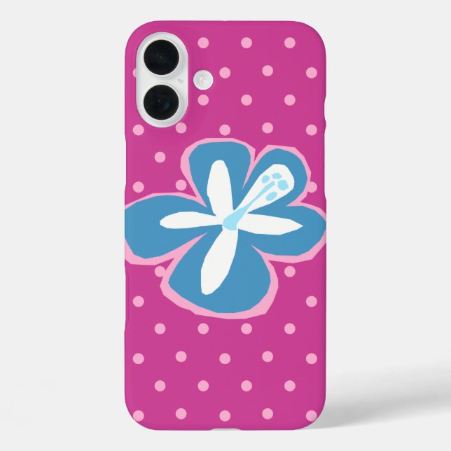 Coques Case-Mate iPhone Pokii Hawaii Couper Hibiscus Polka Dot Rose (Verso)