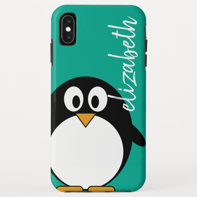 Coques Case-Mate iPhone police manuscrite verte de pingouin mignon de (Dos)