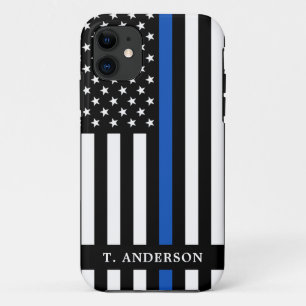 Case-Mate iPhone Case Policier Personnalisé Ligne Bleue Mince