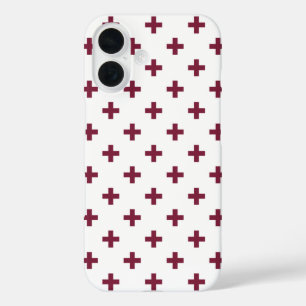 Coques iPhone 16 Polka de mûre croise sur blanc