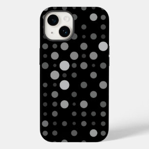 Coque Pour iPhone 14 Polka Dot 01X.Ombre grise BBG noir