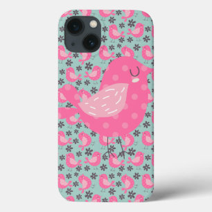 iPhone 13 Coque Polka Dot Birds and Flowers
