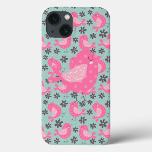 Coques Pour iPhone Polka Dot Birds and Flowers