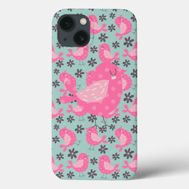 Coques Case-Mate iPhone Polka Dot Birds and Flowers (Verso)